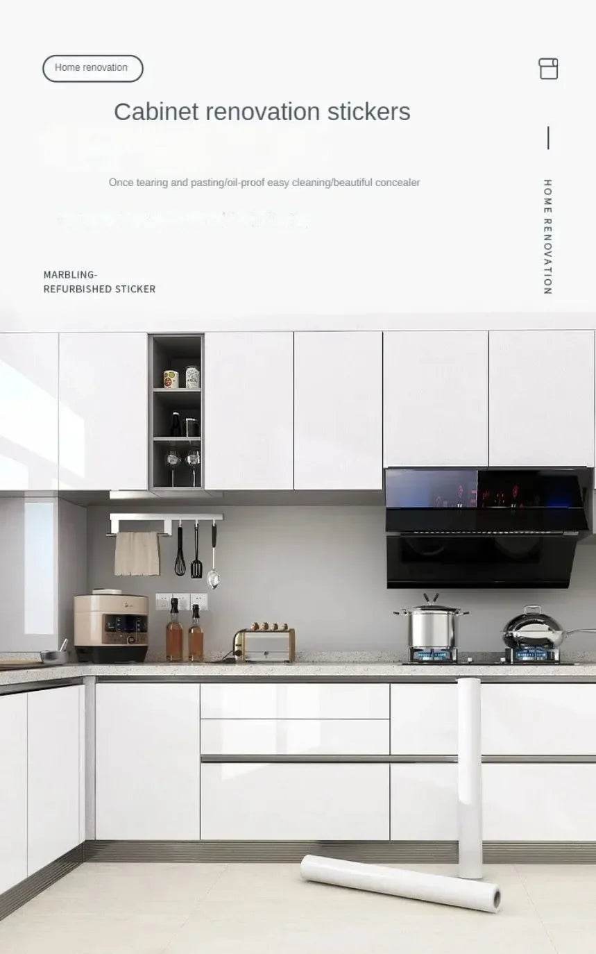 10M Marble Kitchen Oil-Proof Film Waterproof Self-adhesive Wall Tile Sticker Moisture-Proof Countertop Cabinet Cover Wallpaper - P12 Hub Europe