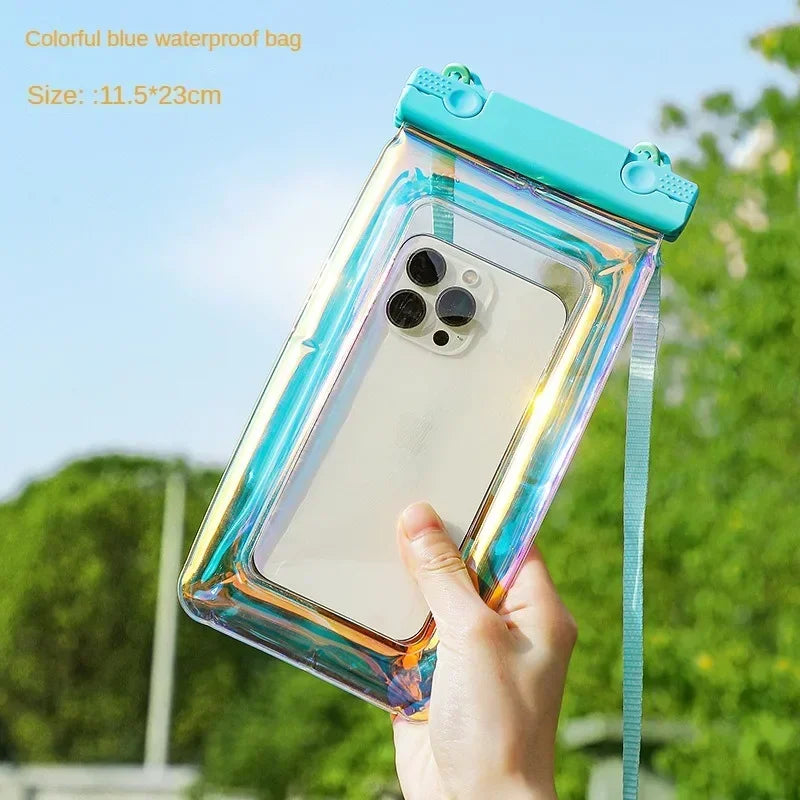 1/5PCS Mobile Phone Waterproof Bag With Touch Screen, Swimming Specific Water Park, Drifting Laser Phone Storage Bag, Phone Case