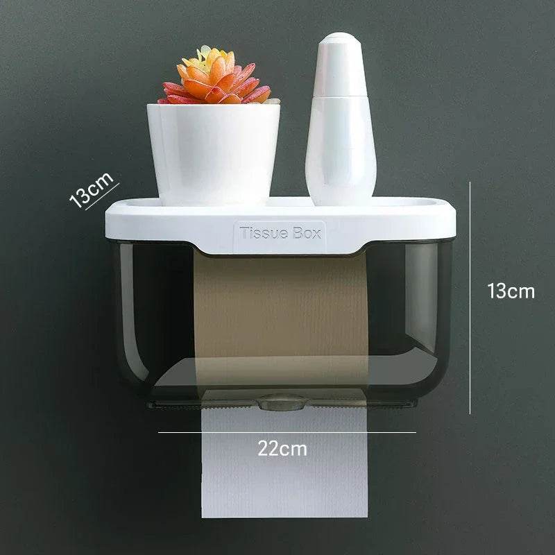 Punch-free Toilet Paper Holder Box Waterproof Storage Toilet Paper Storage Rack Paper Towel Kitchen Bathroom Storage Box - P12 Hub Europe