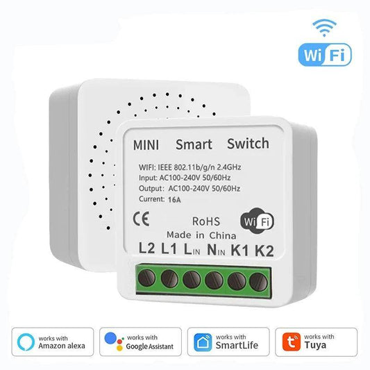 Mini Switch 16A WiFi 2-Way Work with Alexa Smart Life - P12 Hub Europe