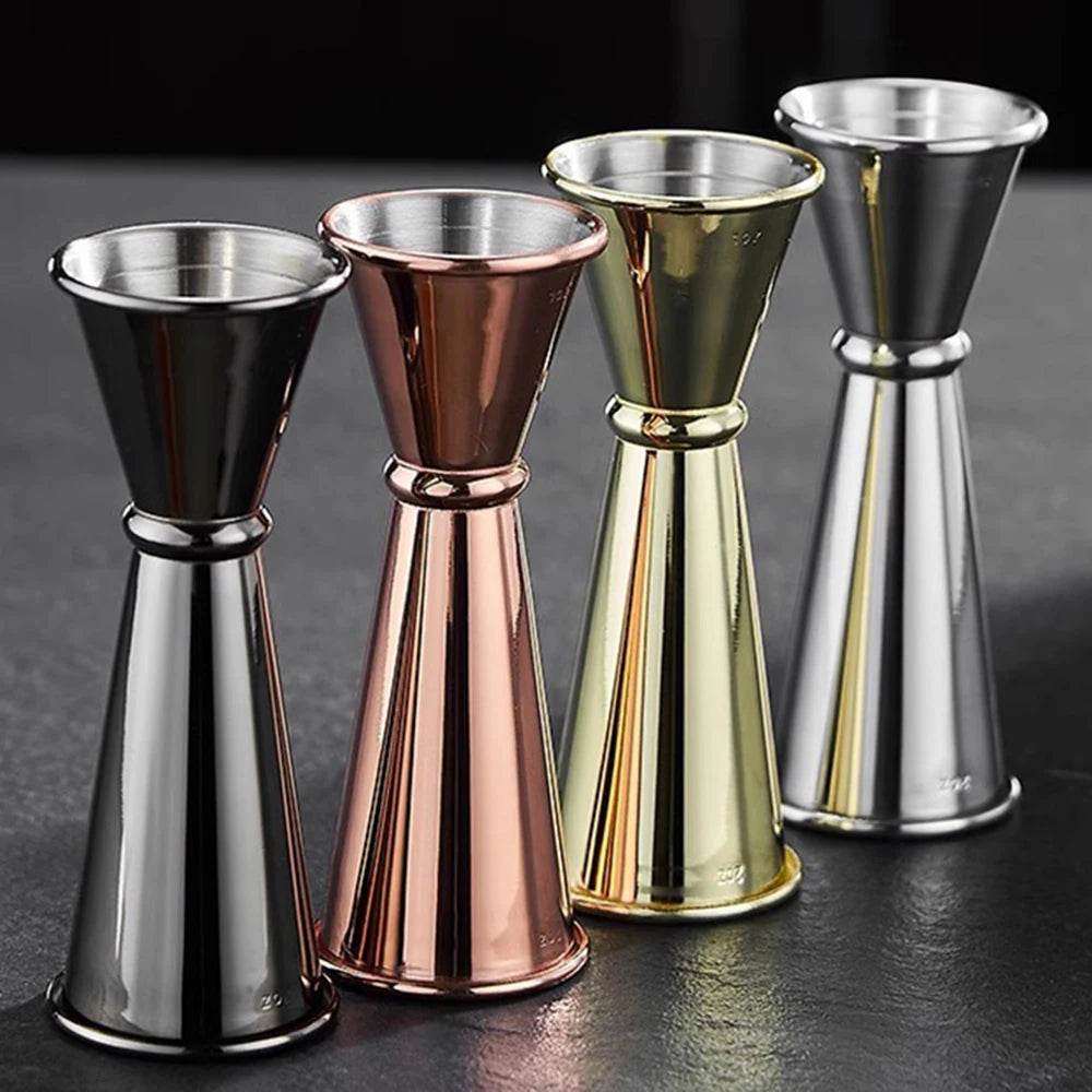 New Dual Shot Stainless Steel Measure Cup Cocktail Shaker Drink Spirit Measure Jigger Kitchen Bar Barware Tools - P12 Hub Europe