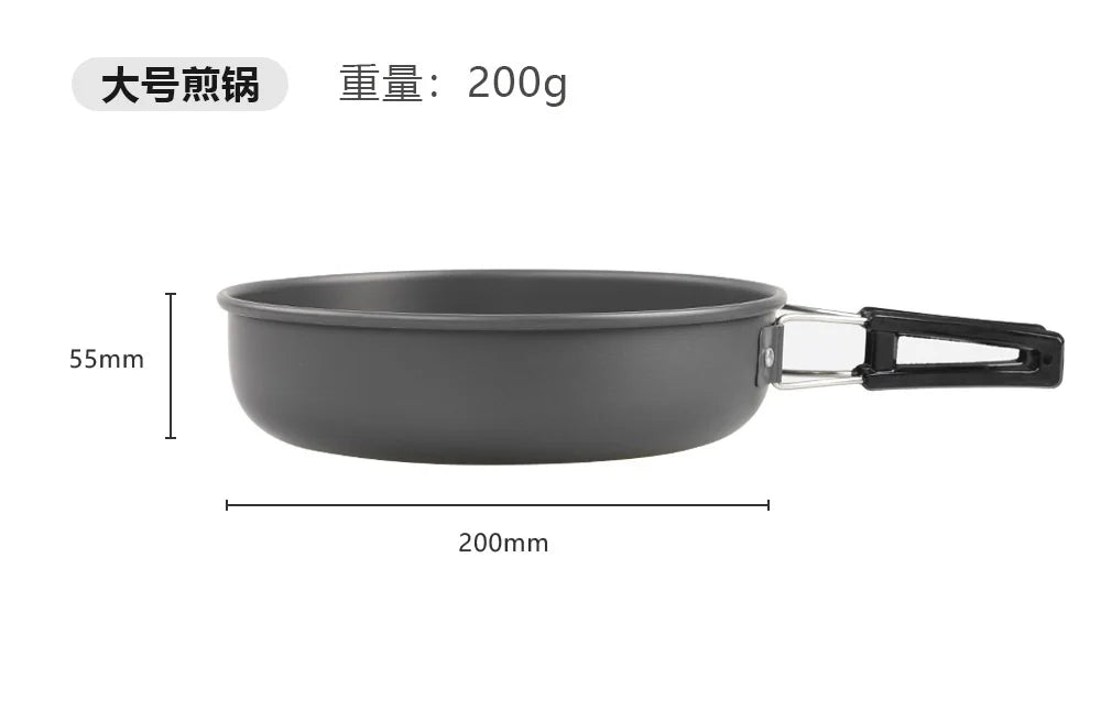 Camping Alloy Cooking Pan 18cm 20cm 22cm Non-Stick Fry Pan