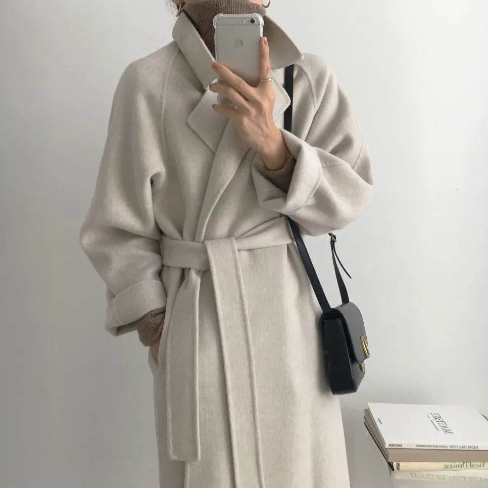 Warm Long Wool Blend Coat - P12 Hub Europe