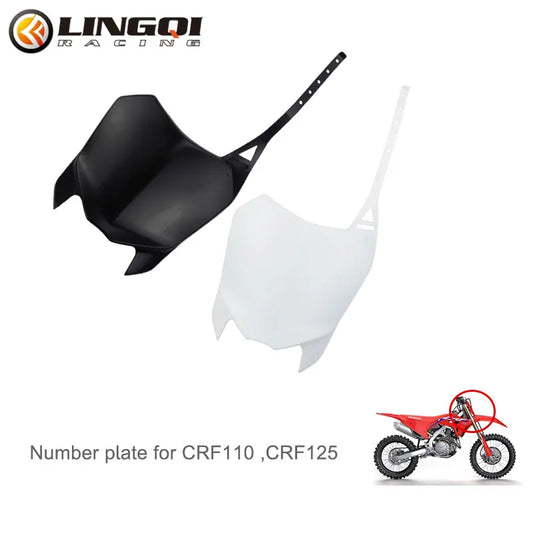 LING QI Pit Dirt Bike Front Number Plate Motorcycle  CRF 110 Fairing Mask Plastic Body Cover Universal for CRF110 125 Parts