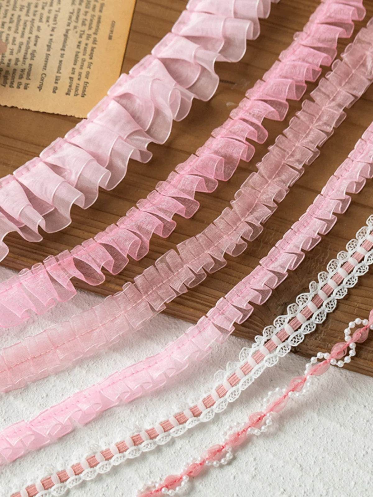 2meters Pink Lace Ribbons Trim For Party Dress Decor Fabric DIY Apparel Sewing Supplies Clothing Collar Cuff Needlework Crafts - P12 Hub Europe