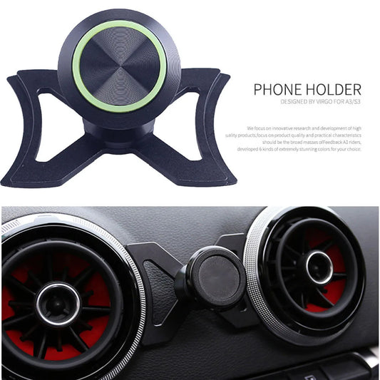 Universal Car Phone Holder For Audi A3 S3 8V Car Air Vent 360 Rotatable Magnet Mount Mobile GPS Support Bracket Audi Accessories