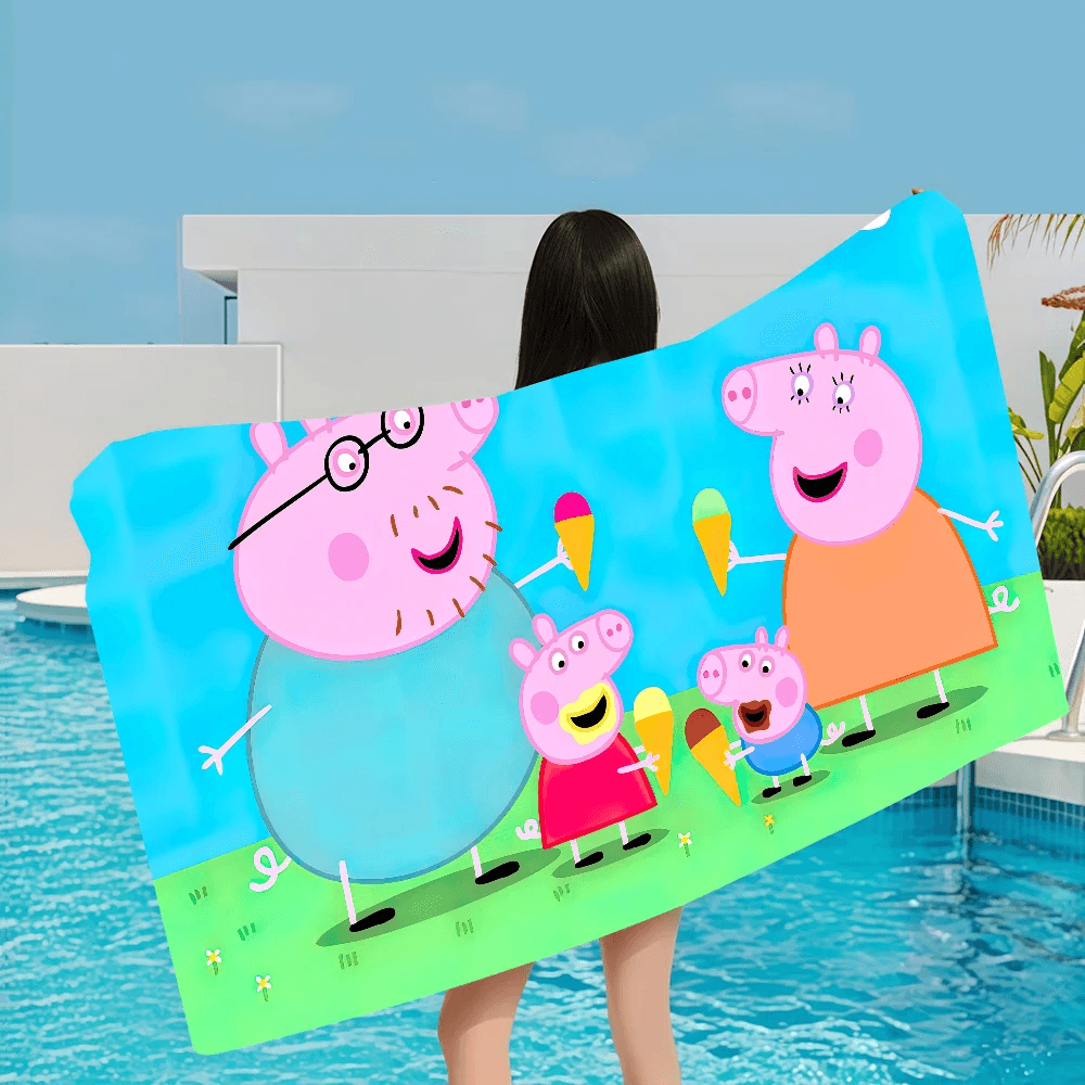 Cartoon P-Peppa Pig Microfiber Beach Towel Absorbent Quick Dry Soft Yoga Swimming Resort Mountain Climbing Towel - P12 Hub Europe