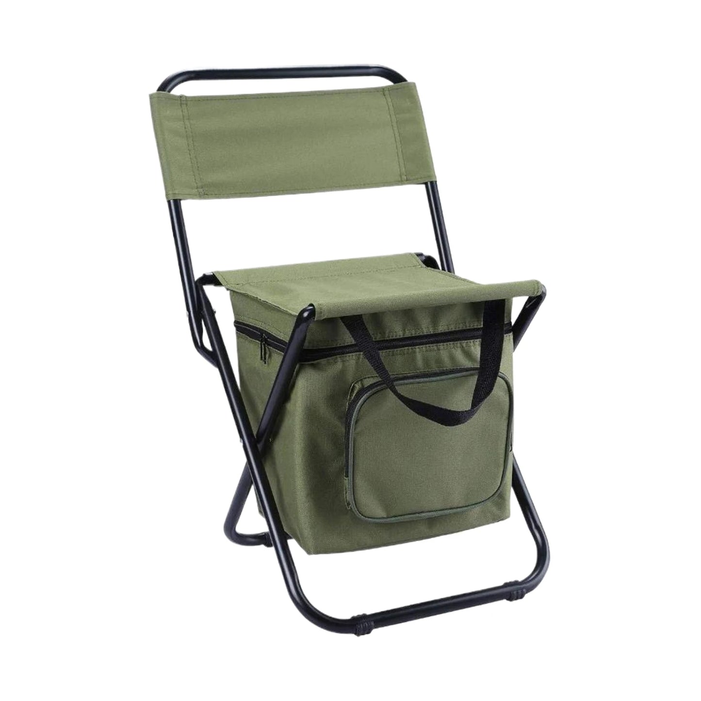 Fishing Stool Detachable Portable Folding Chair Beach Camping Chair with Cooler Bag Backrest Lightweight Outdoor Folding Chair