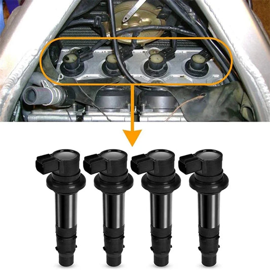 4Pcs Ignition Coil F6T558 F6T560 for Yamaha YZF R1 R6 R6S VMX V Max 2002-2017 5VY-82310-00-00