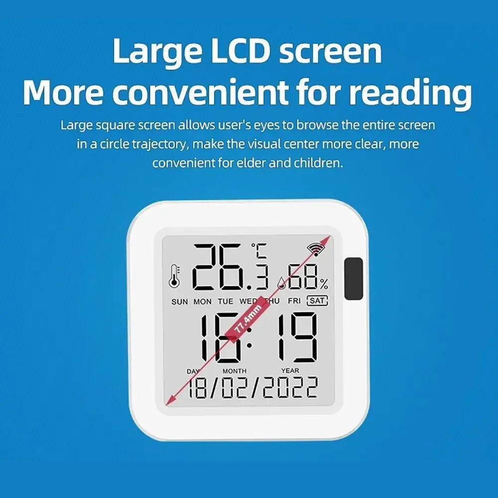 WiFi Temp Humidity Sensor | LCD, Backlight, Smart Life - P12 Hub Europe