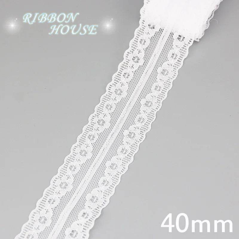 (5 yards/roll) white Lace ribbon fabric Webbing Decoration Lovely gift packing polyester Material - P12 Hub Europe