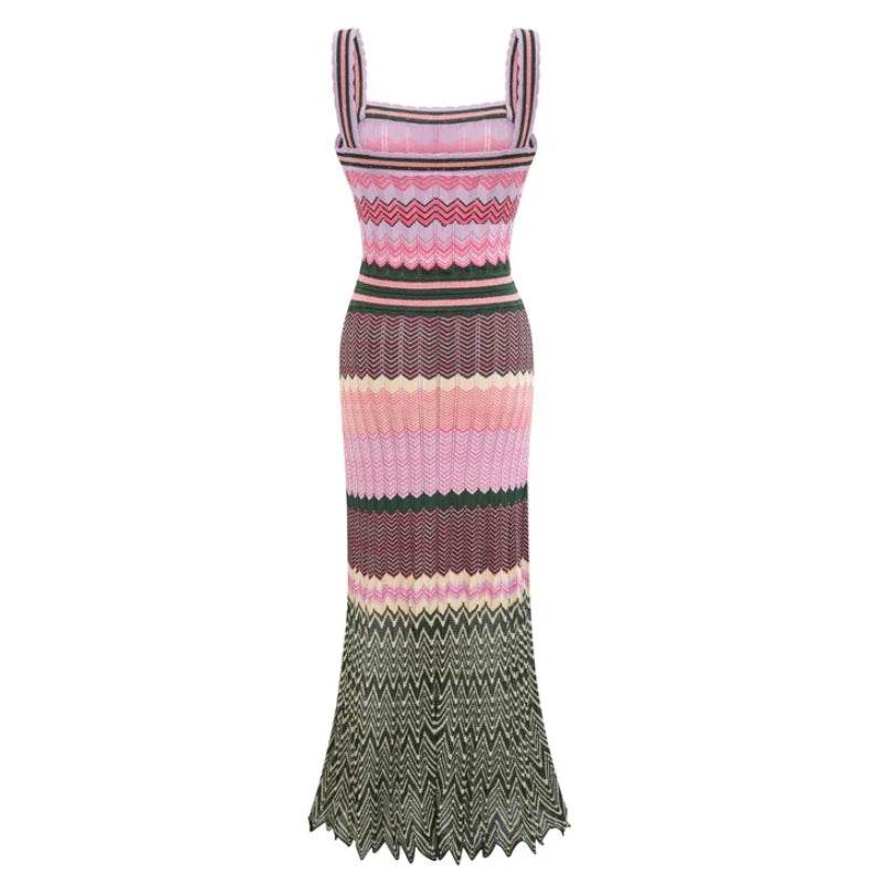 African Knitted Maxi Dress - Boho Vacation & Vintage Style - P12 Hub Europe