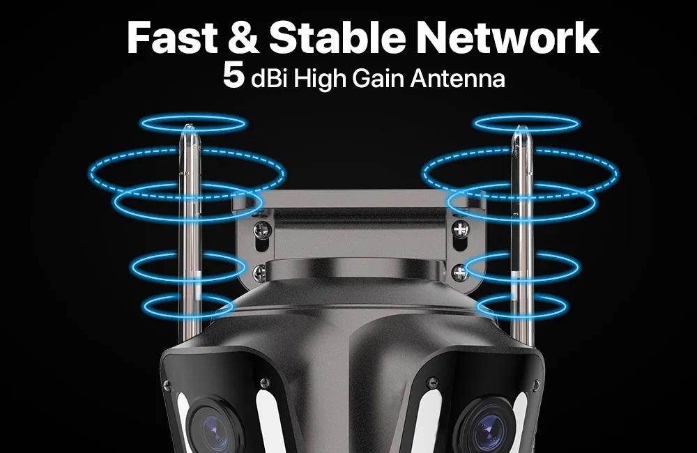 Outdoor Camera 4K 8MP 3-Lens Outdoor Cam | AI Track, PTZ, Color Night - P12 Hub Europe