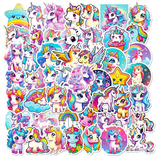 10/30/50PCS Unicorn Flight PVC Sticker Aesthetic Decoration Scrapbooking Children's Korean Stationery School Supplies for Kids