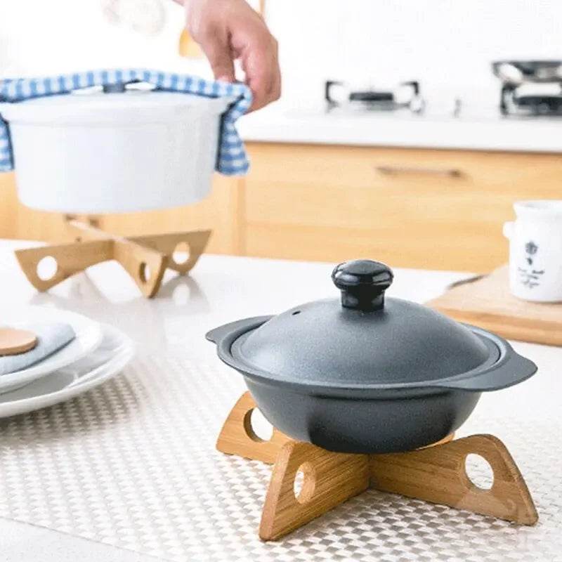 Cross Tray Holder Wooden Removable Table Mat Anti-Heat Steam Table Mat Household Kitchen Anti-Slip Wooden Mat Gadget - P12 Hub Europe