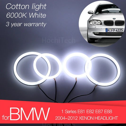 Hight Quality LED Angel Eyes Kit Cotton White Ring For BMW 1 Series E81 E82 E87 E88 2004-2012 XENON HEADLIGHT