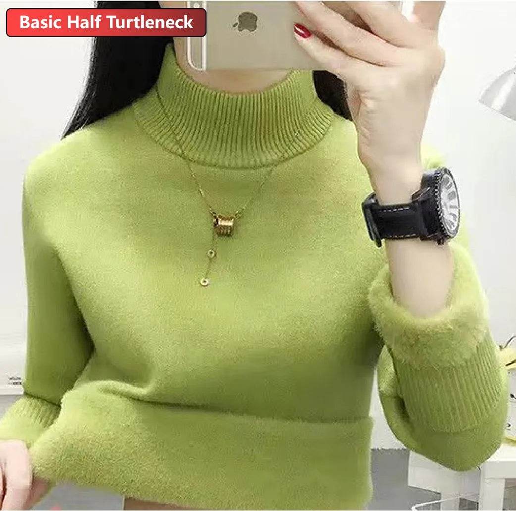 Elegant Velvet Lined Turtleneck Sweater - P12 Hub Europe