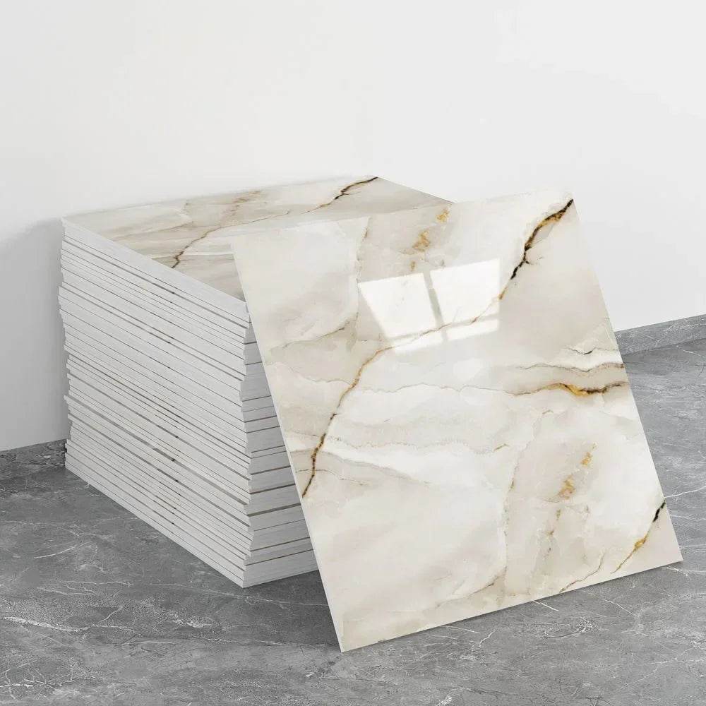 Aluminum Foil Bottom Imitation Tile Wall Stickers Kitchen Bathroom Decor Damp Proof Marble Pattern Foam Self-adhesive Wallpaper - P12 Hub Europe