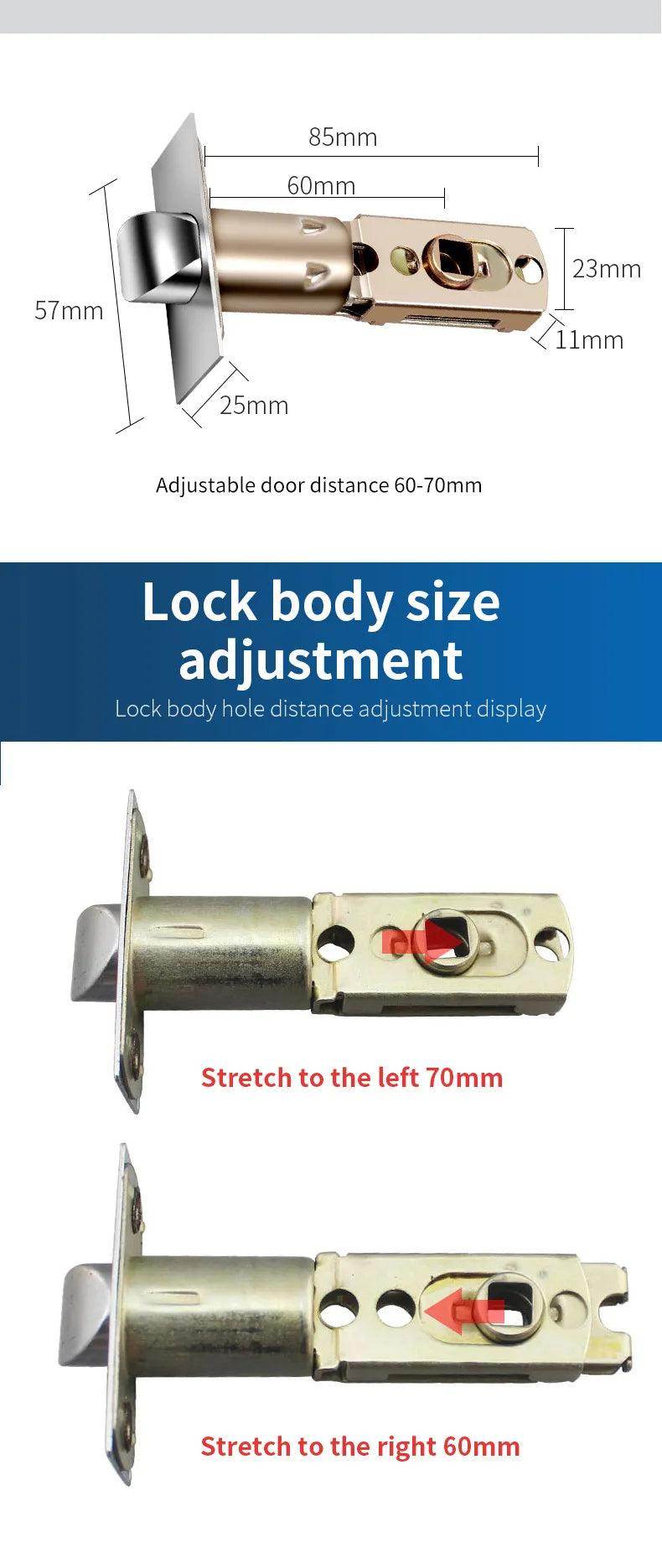 Lock Smart Door Fingerprint, NFC, App, WiFi/BLE, 35-55mm - P12 Hub Europe