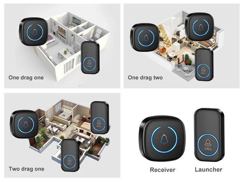 Wireless Doorbell | 300M, 60 Tunes, Volume Control - P12 Hub Europe