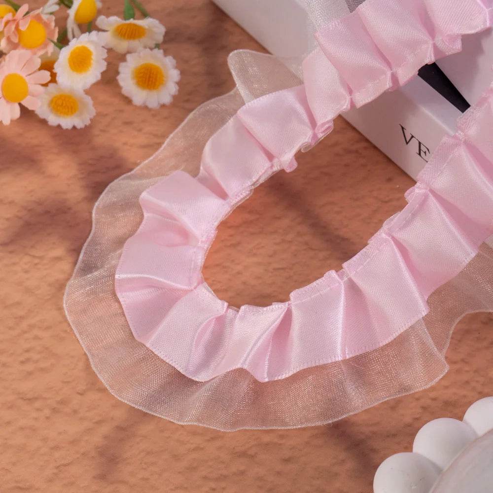 2meters Pink Lace Ribbons Trim For Party Dress Decor Fabric DIY Apparel Sewing Supplies Clothing Collar Cuff Needlework Crafts - P12 Hub Europe