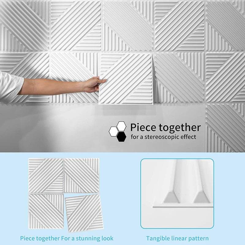 30x30cm 3D three-dimensional wall sticker decorative living room wallpaper mural waterproof 3D wall panel mold bathroom kitchen - P12 Hub Europe