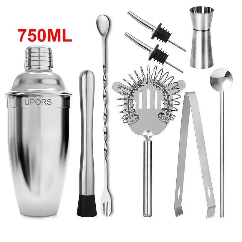 UPORS Stainless Steel Cocktail Shaker Mixer Wine Martini Boston Shaker For Bartender Drink Party Bar Tools 550ML/750ML - P12 Hub Europe