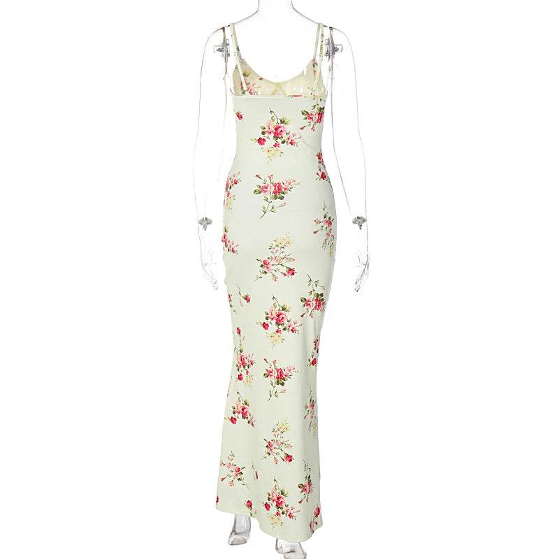 Dulzura Y2K Floral Backless Maxi Dress - P12 Hub Europe