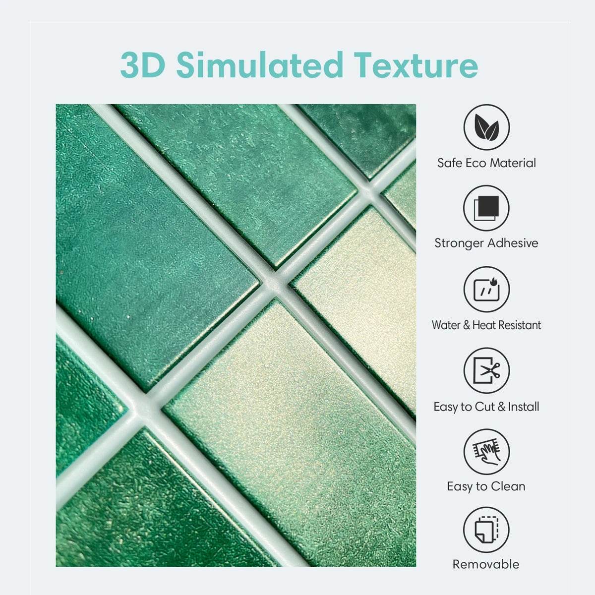 3D Wall Sticker Self-adhesive 3D Wall Panel Peel and Stick Tile Backsplash for Kitchen Waterproof Tile Sticker - P12 Hub Europe
