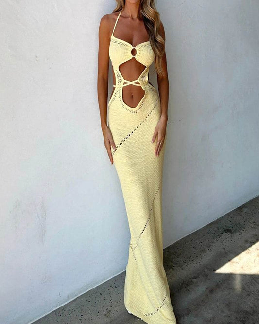 Sleeveless Knit Dress - Halter & Front Cutout - P12 Hub Europe