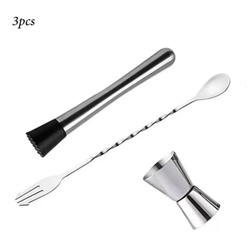 8 Inch Cocktail Muddler and Mixing Spoon, Stainless Steel Cocktail Muddler Home Bar Bartender Tool Barware Set - P12 Hub Europe
