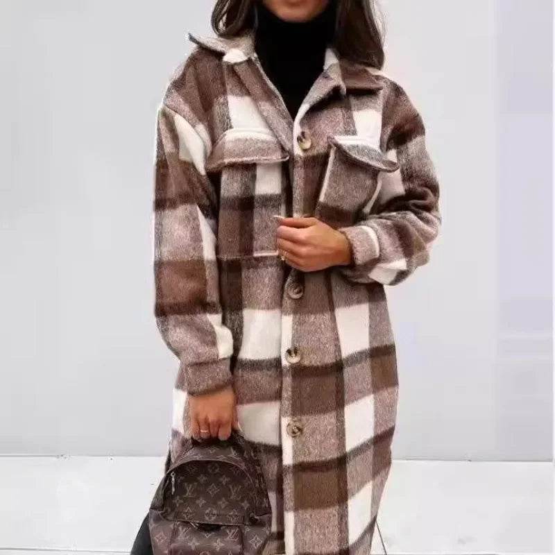 Plaid Wool Blend Shirt Coat - P12 Hub Europe