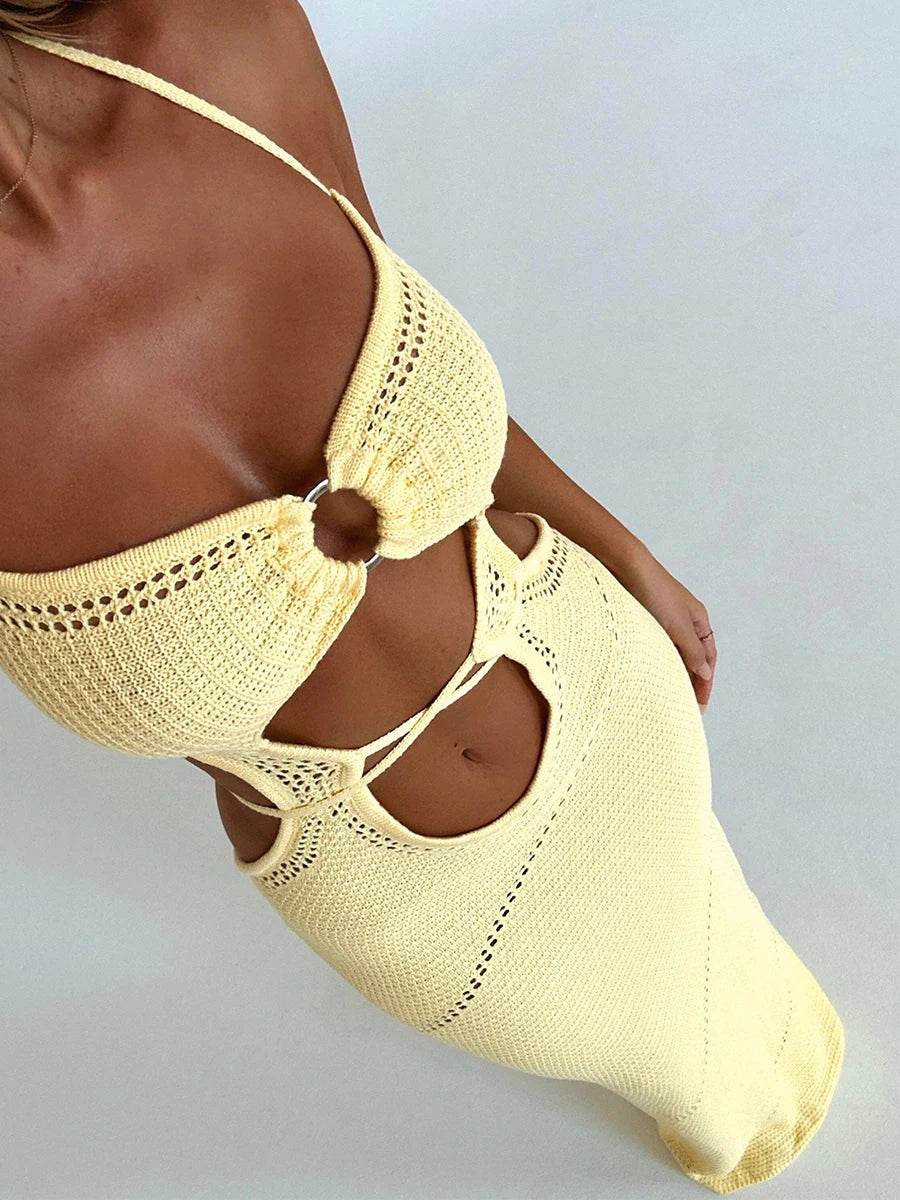 Sleeveless Knit Dress - Halter & Front Cutout - P12 Hub Europe