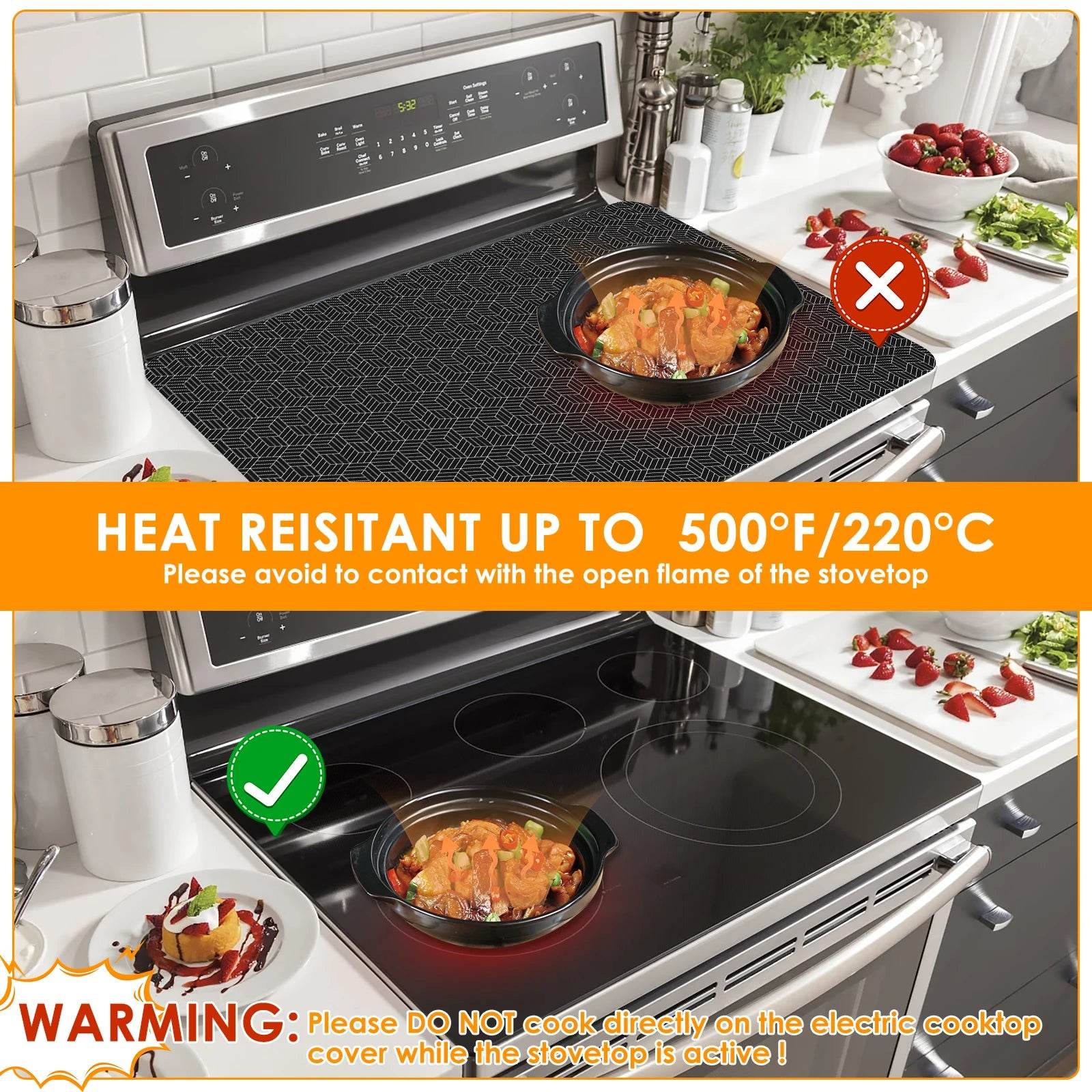 Silicone Induction Cooktop Mat Non Slip Electric Stove Cover Pad Cooktop Protector Cooking Kitchen Accessories Stove Top Cover - P12 Hub Europe