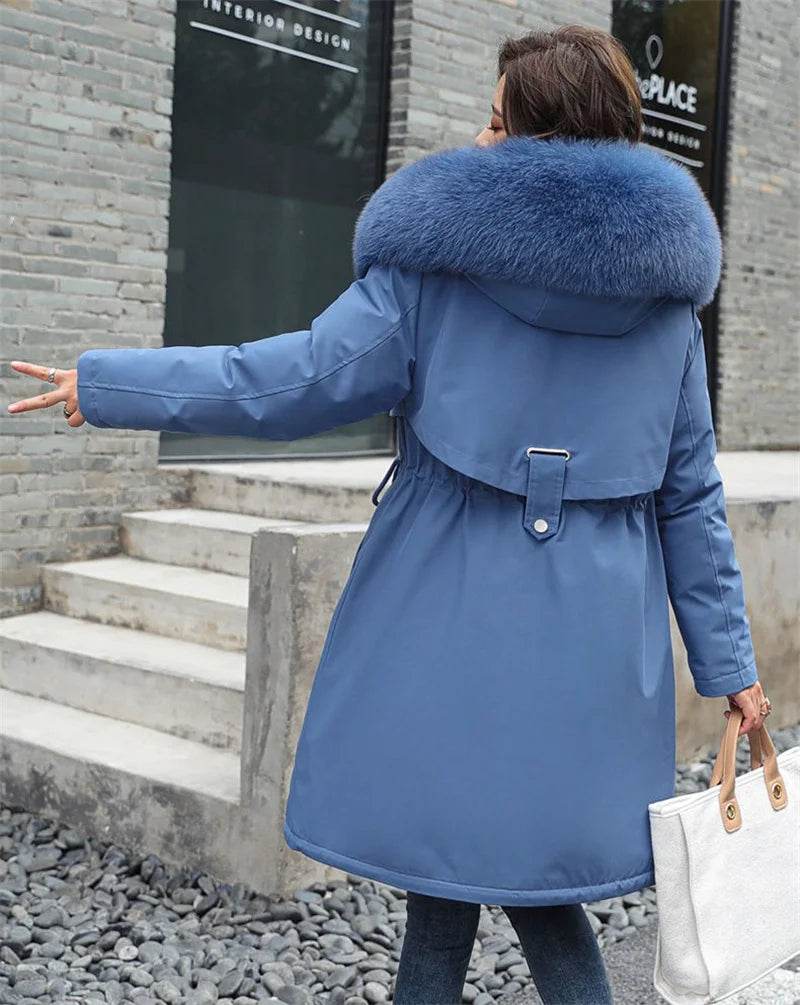 Warm Fur Collar Long Parka - P12 Hub Europe