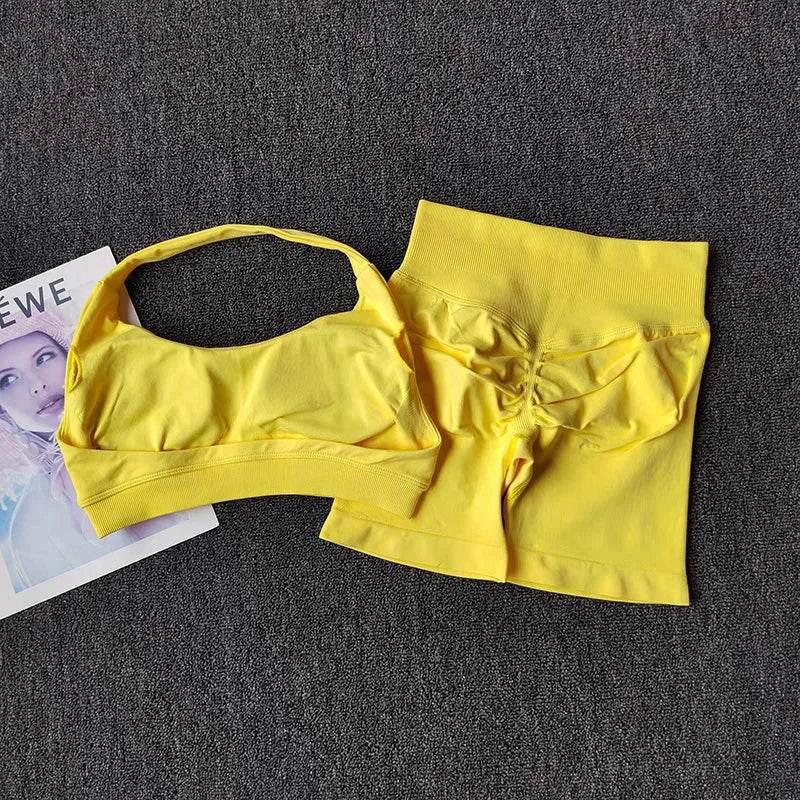 Seamless Halter Sports Shorts Set - P12 Hub Europe