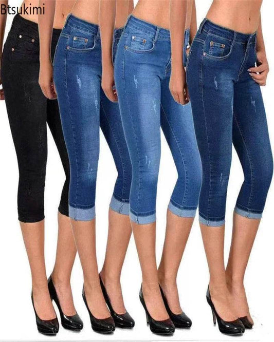 Skinny Denim Capri Pants - P12 Hub Europe