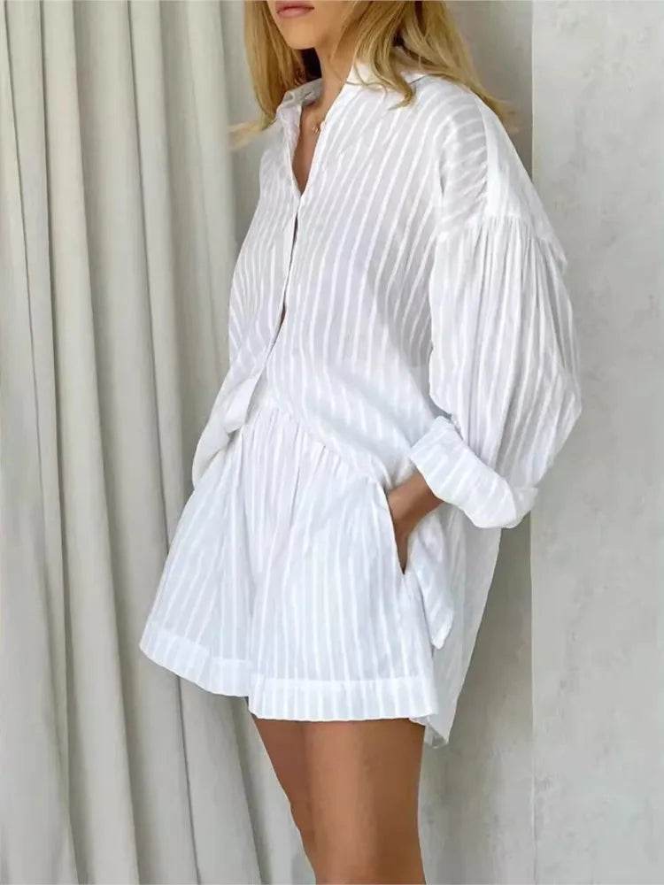 Stripe Cotton Shorts Set - P12 Hub Europe