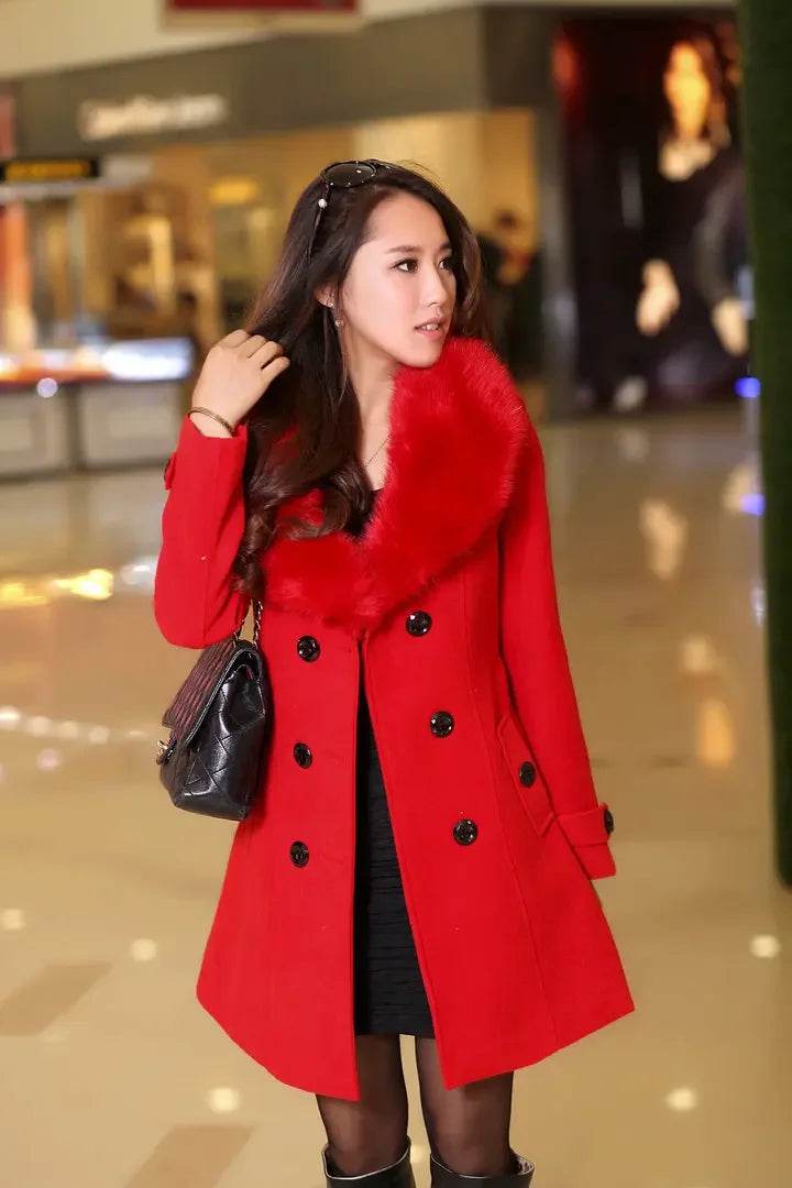 Warm Korean Fur Collar Coat - P12 Hub Europe