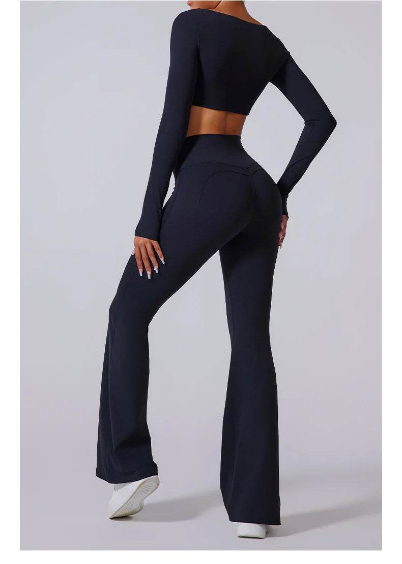 Women's High-Waist Flare Leggings - P12 Hub Europe