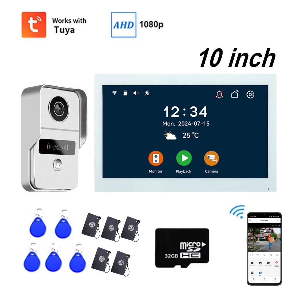 Intercom 2-Wire WiFi 1080P, 7/10" Touch, RFID, Motion, Night Vision - P12 Hub Europe