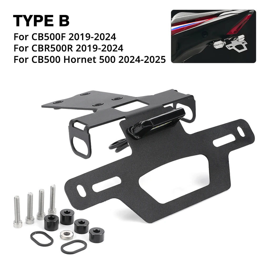 License Plate Holder For HONDA CBR500R CB500F Hornet 500 Motorcycle Tail Tidy Frame Fender Eliminator LED Light CB 500F CBR 500R