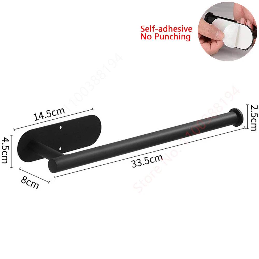 Adhesive Toilet Roll Paper Holder Organizer Wall Mount Storage Stand Kitchen Bathroom No Drill Tissue Towel Dispenser Stainless - P12 Hub Europe