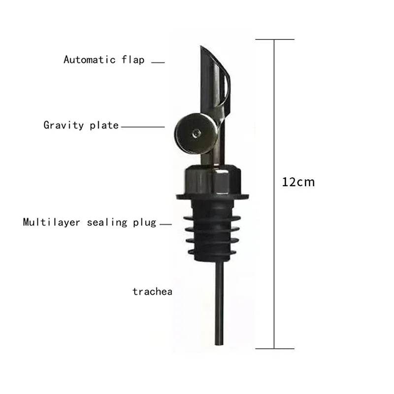 304 Stainless Steel Olive Oil Stopper Cap Dispenser Spout Sauce Vinegar Auto Open Pourer Nozzle Wine Liquor Bottle Plug - P12 Hub Europe