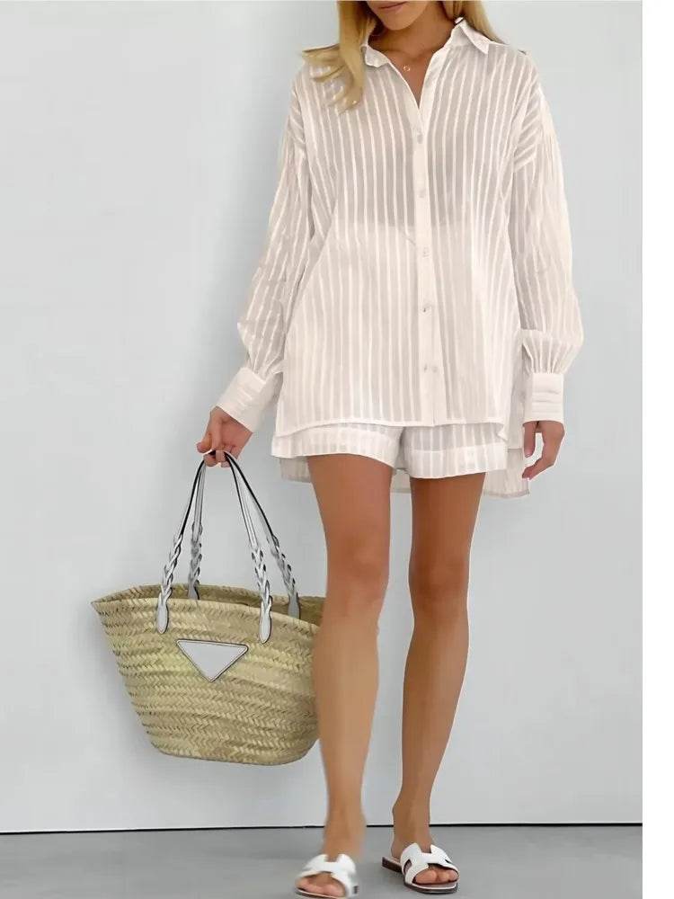 Stripe Cotton Shorts Set - P12 Hub Europe