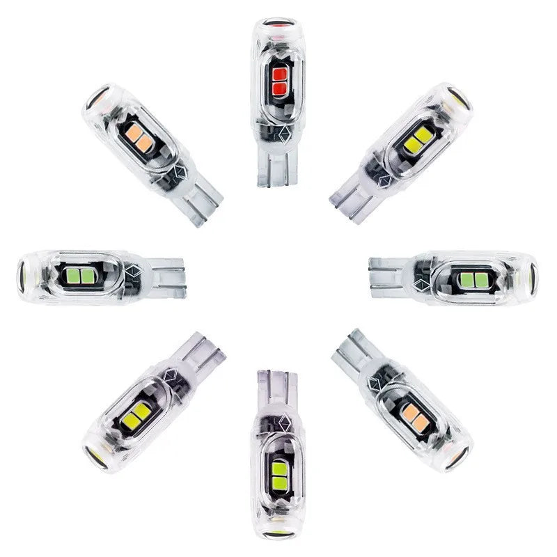 10pcs T10 LED Bulb 2835 5SMD Canbus 168 194 6000K 12V White Car Interior Dome Map Light Clearance Lights Acrylic Transparent