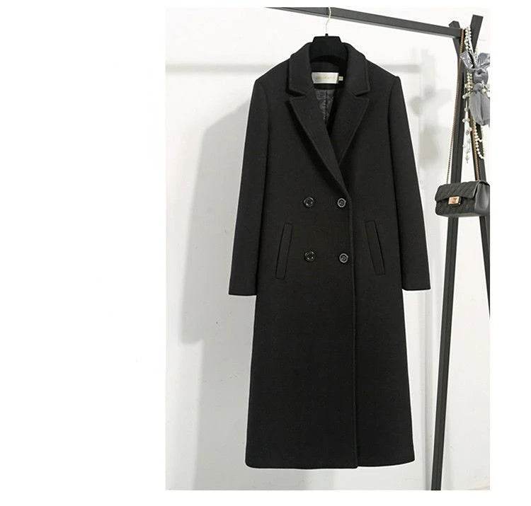Black X-Long Office Wool Coat - P12 Hub Europe