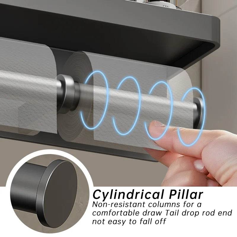 Toilet Paper Holder Wall-Mounted Aluminum alloy Toilet paper holder tissue rack Bathroom tissue holder Bathroom Accessories - P12 Hub Europe