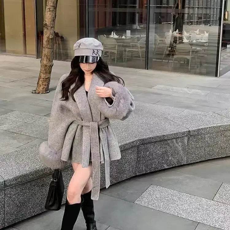 Loose Striped Wool Coat - P12 Hub Europe