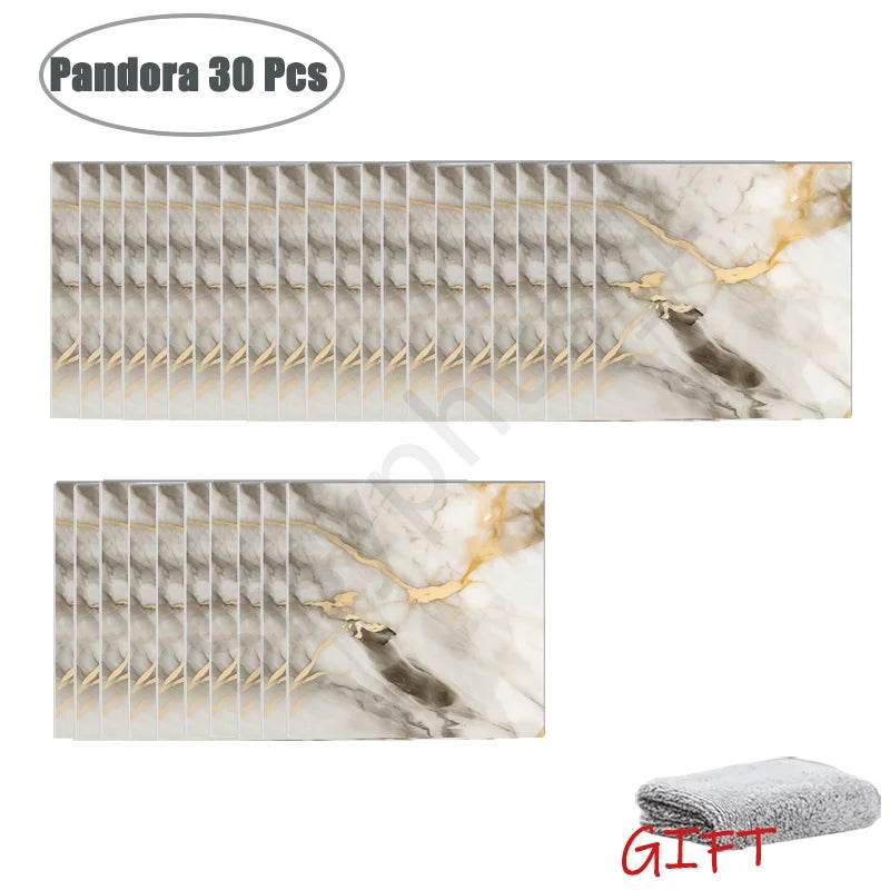 10-50Pcs PVC Marble Wall Stickers Self-Adhesive Thickened Tile Sticker Bathroom Waterproof Floor Sticker Kitchen Home Decoration - P12 Hub Europe